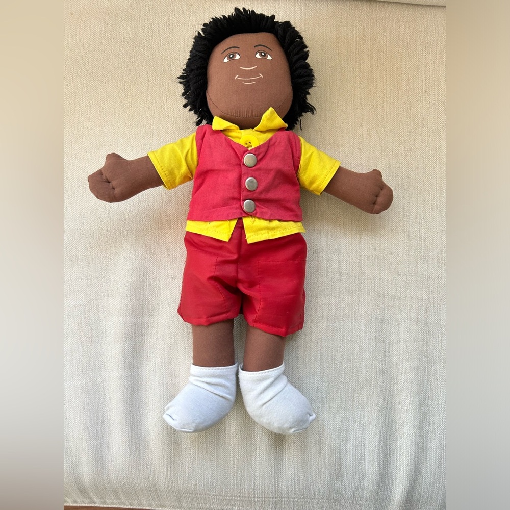 LAKESHORE LEARNING Vintage, Rare African-American Cloth Learn-To-Dress Doll